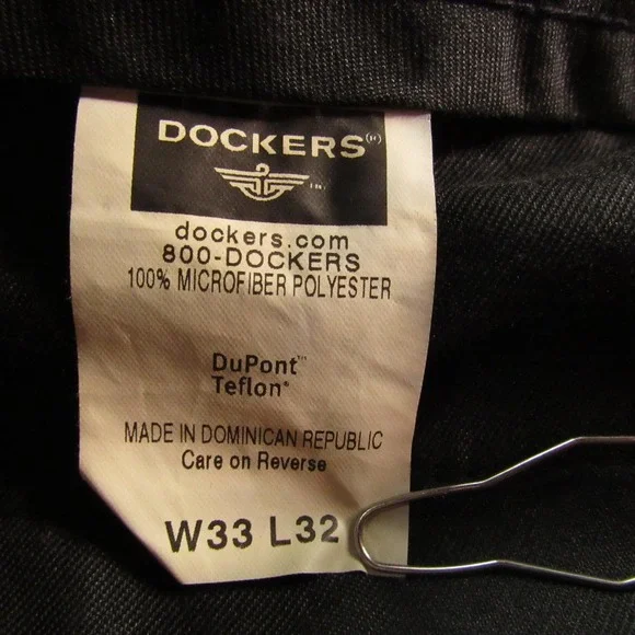 Vintage Dockers Pants Mens 33x32 Brown Stain Defender Dress Slacks Pleated Cuffs - Picture 3 of 12